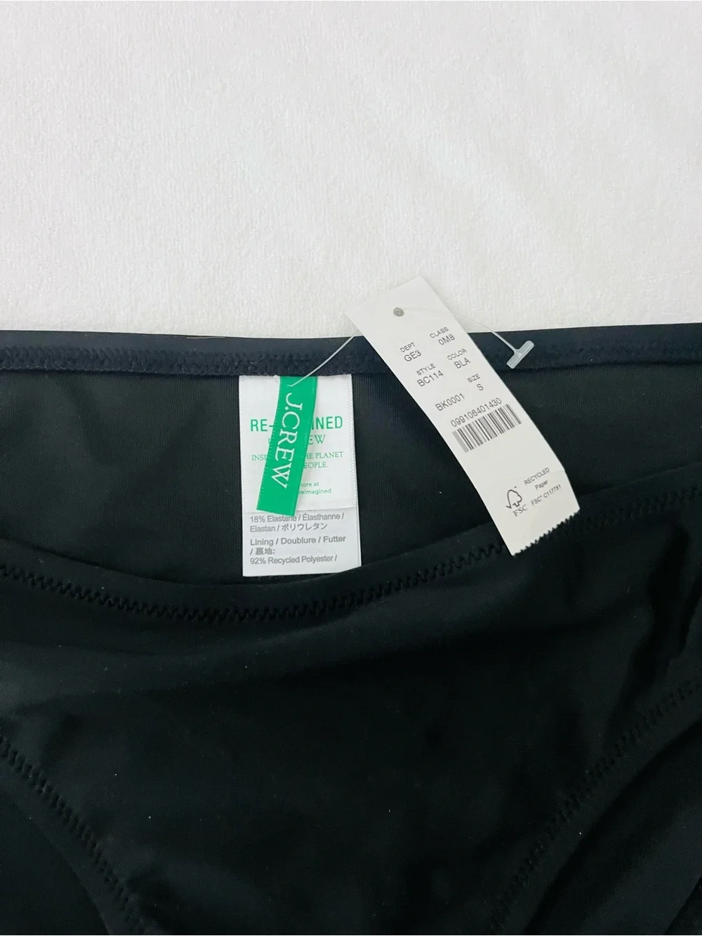 J.Crew Black Bikini Bottoms Small NWT